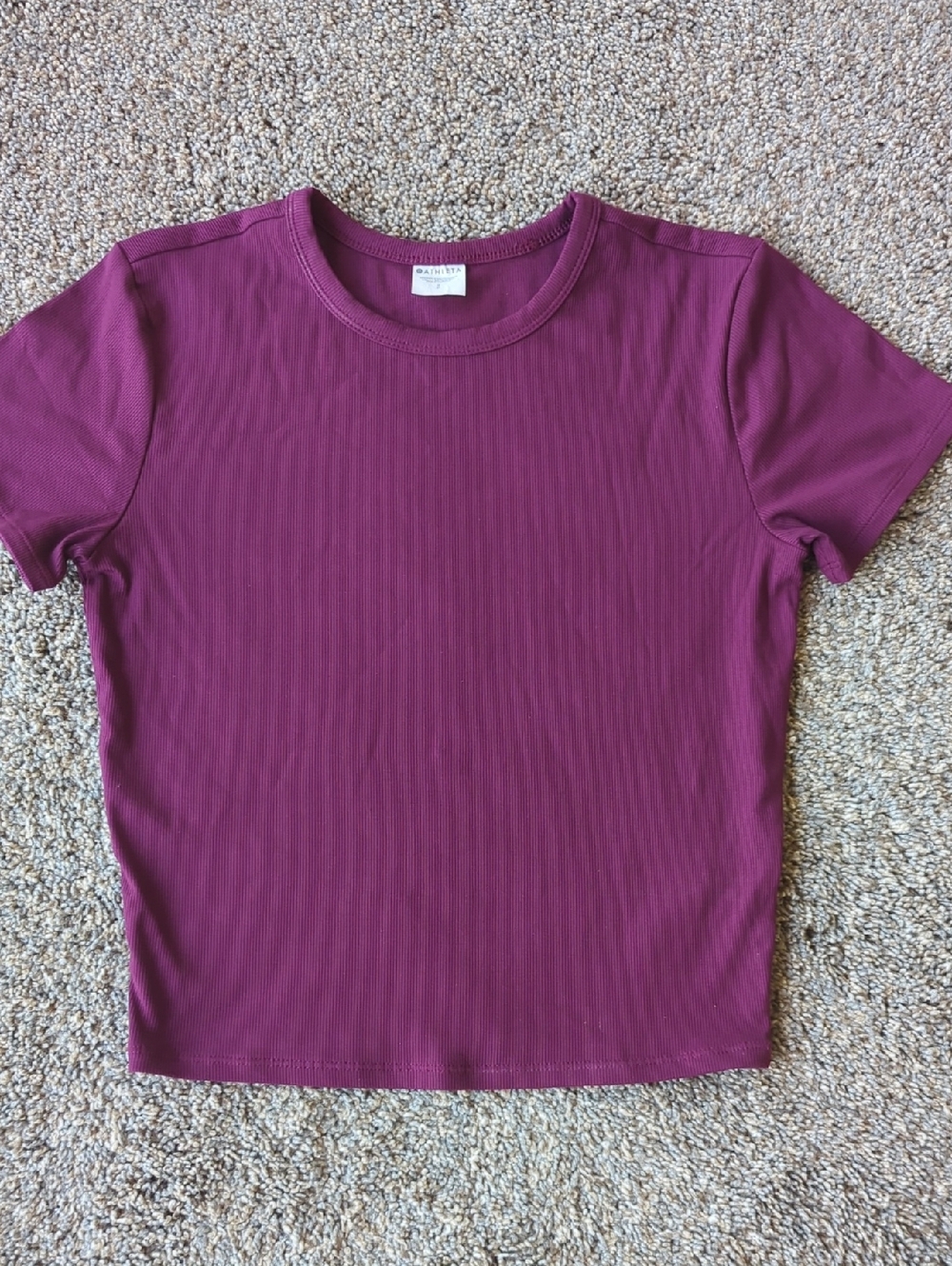 Athleta Signature Rib Tee - Plum S